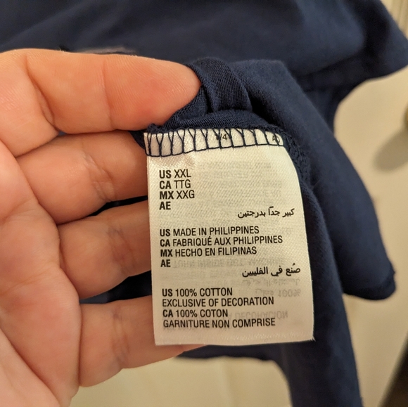 ‼️CLEARANCE  Navy blue, short sleeve top with floral embroidery, size XXL - Picture 2 of 12